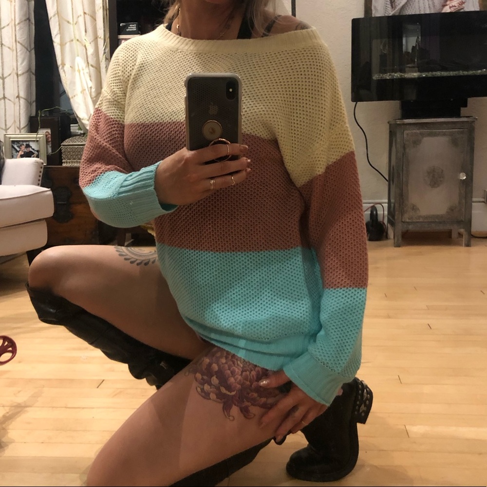 Color block oversized sweater